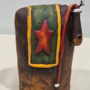Coyne's & Co. Handcrafted Reindeer Ceramic 2006 Christmas Y2K Boho